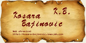Kosara Bajinović vizit kartica